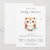 Chic Rustic Owl Baby Dusche Einladung (Vorne/Hinten)