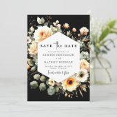 Chic Rustic Peach Wedding Save The Date (Stehend Vorderseite)