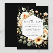 Chic Rustic Peach Wedding Save The Date (Vorne/Hinten)