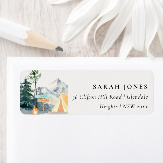 Chic Rustic Pine Woods Camping Mountain Address (Insitu)