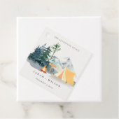 Chic Rustic Pine Woods Camping Mountain Wedding Geschenkanhänger (Beispiel)