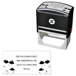 Chic Rustic Poppies Rücksendeadresse Permastempel