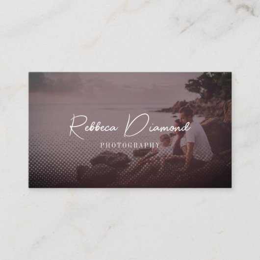 Chic Rustic Rose Gold Overlay 4 Fotos Skript Visitenkarte (Vorderseite)