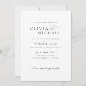 Chic Rustic Script Foto Wedding Einladung (Rückseite)