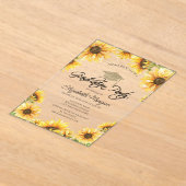 Chic Rustic Sonnenblumen, String Lights Abschluss Acryleinladungen (Ablage )