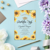 Chic Rustic Sonnenblumen, String Lights Abschluss Acryleinladungen (In Situ (Hochzeit))