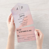 Chic rustic staubige Rose All in One Wedite Einlad All In One Einladung (Abreißen)