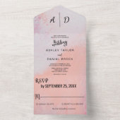 Chic rustic staubige Rose All in One Wedite Einlad All In One Einladung (Innen Boden)