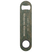 Chic Rustic Steel Gray Blue Wood Grain Muster Speed Flaschenöffner (Vorderseite)