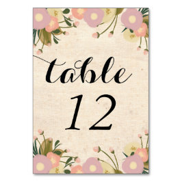Chic Rustic Watercolor Floral Custom Wedding Tischnummer