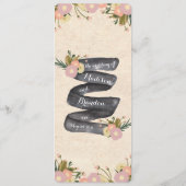 Chic Rustic Watercolor Floral Wedding Program Card Programm (Rückseite)