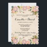 Chic Rustic Watercolor Leinwand Couple Dusche Einladung<br><div class="desc">Chic Rustic Watercolor Leinwand Couple Dusche Einladung | Chic Rustic Watercolor Leinwand Hochzeitssuite | Elegantes Design für Ihre rustikale thematische Hochzeit. Illustriert mit handgezeichneten Aquarellfarben-Blume in hellen, lila Lavendeltönen-Blume, Pfirsich und Gelbblumen bilden Lavendel-Posen zusammen mit dunkelgrünen Blätter, Büschen, Buds und Sprigs in Aquarellmalerei. Hellbeige Leinwand im Hintergrund. Ein ausgeklügelter handgeschriebener...</div>
