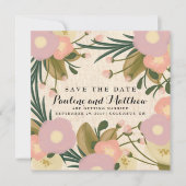 Chic Rustic Watercolor Leinwand Save the Date (Vorderseite)