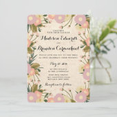 Chic Rustic Watercolor Leinwand Wedding Einladung (Stehend Vorderseite)