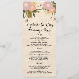 Chic Rustic Watercolor Leinwand Wedding Menu Menükarte