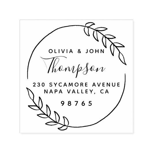 Chic Rustic Wedding Names Rücksendeadresse Permastempel (Design)