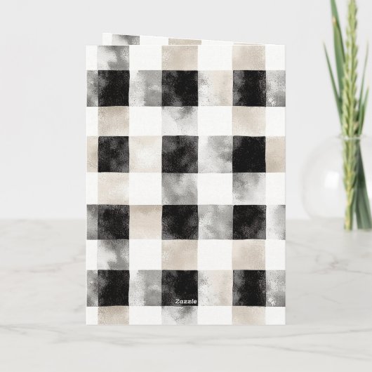 Chic Rustic Weihnachtscreme Black Silver Glam Bow Karte (Rückseite)