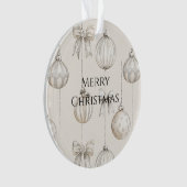 Chic Rustic Weihnachtscreme Ornamente (Vorderseite)