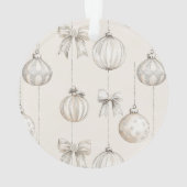 Chic Rustic Weihnachtscreme Ornamente (Rückseite)