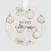 Chic Rustic Weihnachtscreme Ornamente (Vorderseite)