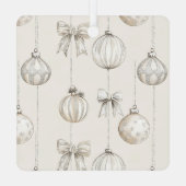 Chic Rustic Weihnachtscreme Ornamente (Rückseite)