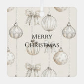 Chic Rustic Weihnachtscreme Ornamente (Vorderseite)