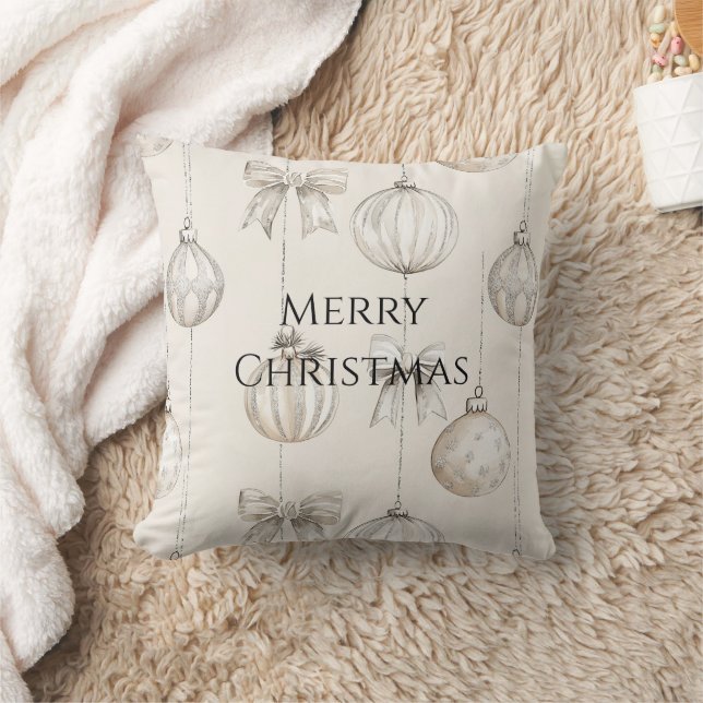 Chic Rustic Weihnachtscreme Ornamente Kissen (Decke)