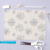 Chic Rustic Weihnachtscreme Schneeflocken Seidenpapier (Handwerk)