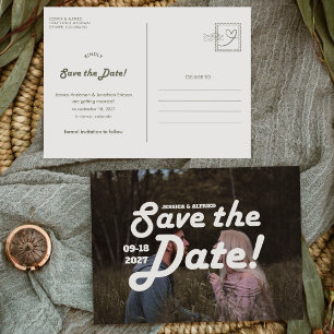 Chic Rustik Retro Vintage Horizontale Hochzeitsfot Save The Date