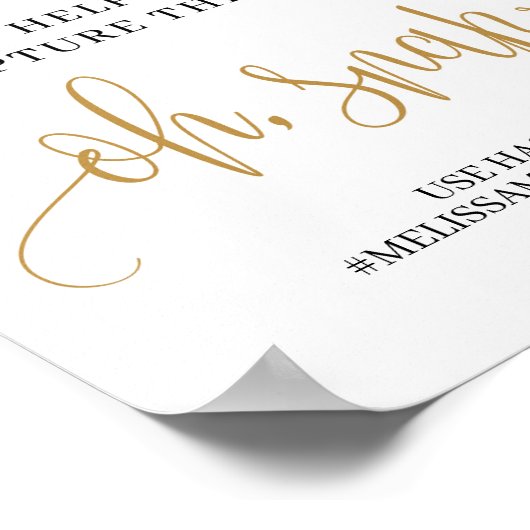 Chic Rustikales Rosa Blütengold oh, Snap-Schild Poster (Ecke)