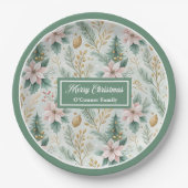 Chic Sage and Gold Paper Plates Luxury Holiday Pappteller (Vorderseite)