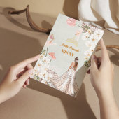 Chic Sage & Blush Blues Quinceñera Einladung