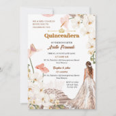 Chic Sage & Blush Blues Quinceñera Einladung (Vorderseite)