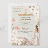 Chic Sage & Blush Blues Quinceñera Einladung (Vorderseite)