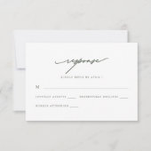 Chic Sage Calligrafy Wedding Rsvp Response Karte (Vorderseite)