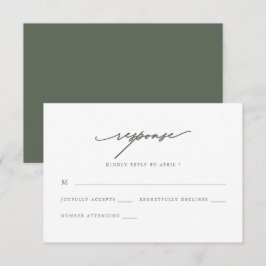 Chic Sage Calligrafy Wedding Rsvp Response Karte