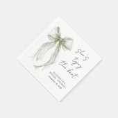 Chic Sage Coquette Bow Wasserfarbe Brautparty Serviette (Ecke)