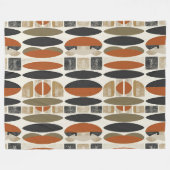 Chic Sage Dusty Green Rust Boho Shapes Decke (Vorderseite (Horizontal))