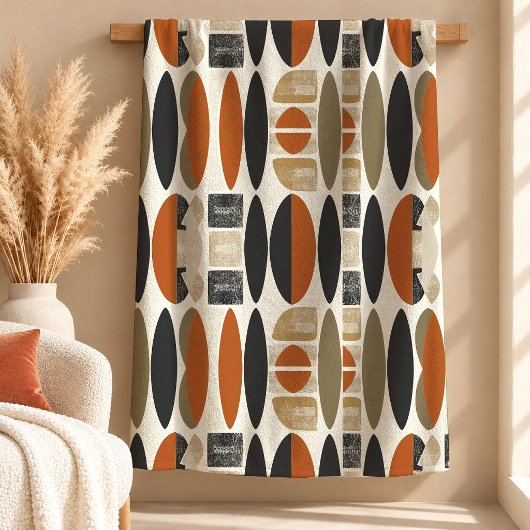Chic Sage Dusty Green Rust Boho Shapes Decke