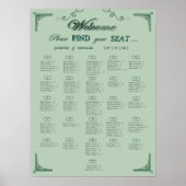 Chic Sage Eucalyptus Green Wedding Seating Chart   Poster (Vorne)