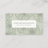 Chic Sage Floral Pattern Visitenkarte (Vorderseite)