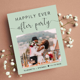 Chic Sage Foto Hochzeitsempfang Einladung