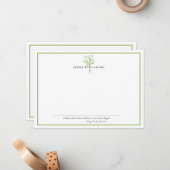 Chic Sage Frame - Blume & Hoffnung Personalisiert Mitteilungskarte (Vorderseite/Rückseite Beispiel)