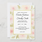 Chic Sage Green and Pink Rose Watercolor Wedding Einladung (Vorderseite)
