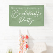 Chic Sage Green Bachelorette Party Personalized Banner (Insitu)