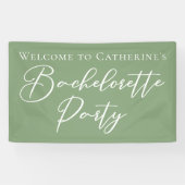 Chic Sage Green Bachelorette Party Personalized Banner (Horizontal)