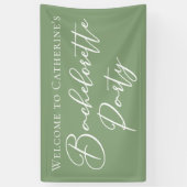 Chic Sage Green Bachelorette Party Personalized Banner (Vertikal)