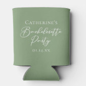 Chic Sage Green Bachelorette Party Personalized Dosenkühler (Rückseite)