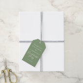 Chic Sage Green Bachelorette Party Personalized Geschenkanhänger (Mit Garn)