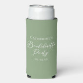 Chic Sage Green Bachelorette Party Personalized Selters Dosenkühler (Seltzer Vorderseite)